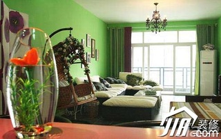 混搭风格小户型绿色富裕型60平米客厅设计