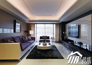 新古典风格公寓大气富裕型130平米客厅电视背景墙沙发图片