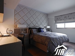 新古典风格公寓简洁富裕型130平米卧室床图片
