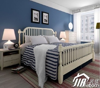 混搭风格公寓简洁富裕型90平米卧室床效果图