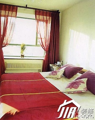 简约风格公寓5-10万70平米卧室飘窗窗帘图片
