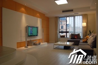 混搭风格公寓富裕型客厅电视背景墙沙发图片