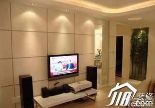 混搭风格三居室富裕型100平米客厅电视柜效果图