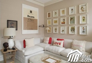 混搭风格三居室简洁白色10-15万120平米客厅沙发背景墙沙发图片