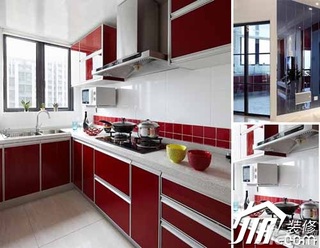 小户型红色3万-5万60平米厨房橱柜订做