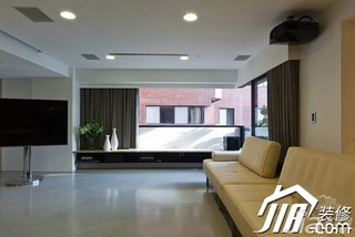 东南亚风格公寓简洁黄色富裕型客厅地台沙发图片