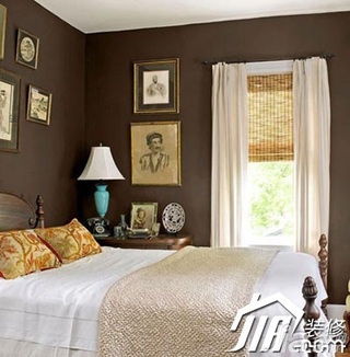 混搭风格公寓5-10万90平米卧室照片墙床效果图