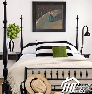 混搭风格公寓5-10万90平米卧室床图片