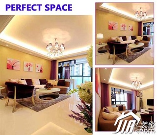 混搭风格公寓简洁富裕型100平米客厅沙发效果图