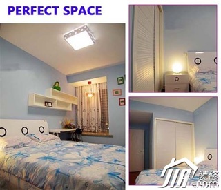 混搭风格公寓简洁富裕型100平米卧室床图片