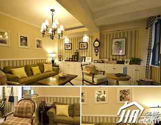 美式风格公寓简洁富裕型100平米客厅沙发背景墙沙发婚房家装图片