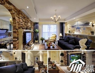 美式风格公寓简洁富裕型100平米客厅沙发背景墙沙发婚房家居图片