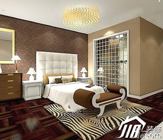 混搭风格公寓大气富裕型100平米卧室卧室背景墙床效果图