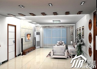 混搭风格公寓简洁富裕型100平米客厅电视背景墙沙发效果图