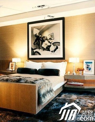 混搭风格公寓大气豪华型70平米卧室卧室背景墙床效果图