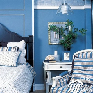 地中海风格公寓舒适5-10万卧室卧室背景墙床图片