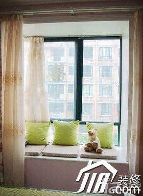 混搭风格公寓富裕型飘窗窗帘效果图