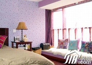 混搭风格公寓富裕型卧室飘窗窗帘图片