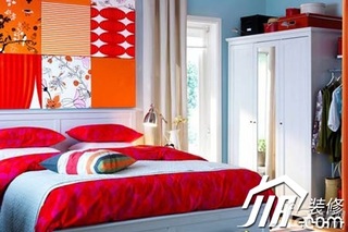 简约风格温馨3万-5万70平米卧室卧室背景墙床图片
