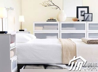 简约风格简洁白色3万-5万70平米卧室床效果图