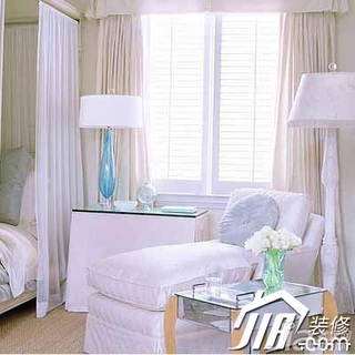 欧式风格公寓简洁白色经济型70平米卧室床头柜效果图