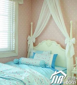 可爱卧室卧室背景墙床效果图