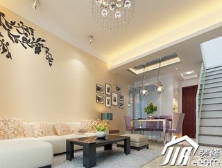 简约风格公寓3万-5万80平米客厅背景墙沙发效果图