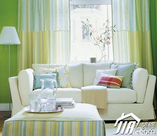 简约风格公寓小清新绿色3万-5万80平米客厅沙发效果图