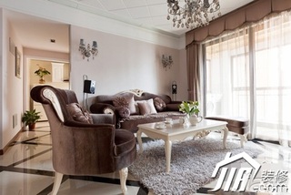 欧式风格公寓浪漫豪华型100平米客厅沙发图片