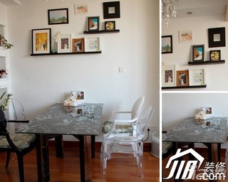 混搭风格小户型经济型70平米餐厅照片墙餐桌图片