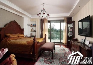 混搭风格别墅舒适富裕型卧室床图片