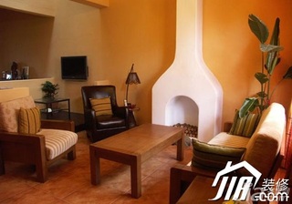 地中海风格别墅原木色富裕型客厅沙发图片