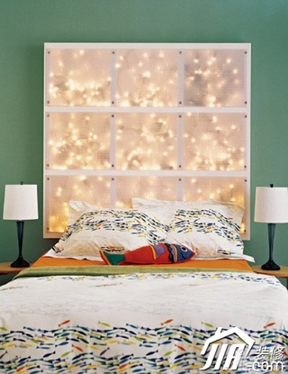 简约风格小户型浪漫3万-5万80平米卧室背景墙床图片