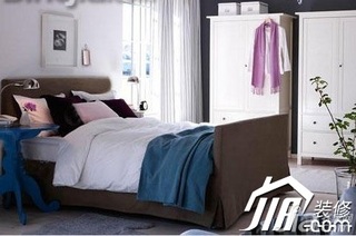地中海风格公寓简洁富裕型50平米卧室床效果图