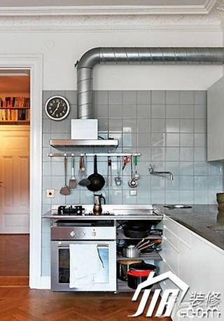 混搭风格公寓实用白色富裕型90平米厨房橱柜图片
