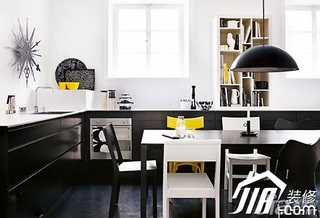 混搭风格公寓简洁黑白富裕型90平米厨房橱柜设计