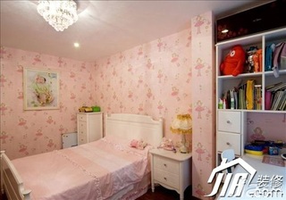 欧式风格别墅可爱富裕型卧室卧室背景墙床图片