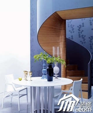 欧式风格公寓富裕型110平米餐厅楼梯餐桌效果图