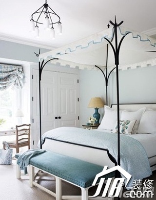 地中海风格公寓简洁富裕型100平米卧室床效果图