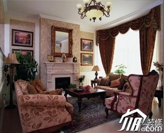 新古典风格复式简洁经济型120平米客厅背景墙沙发图片