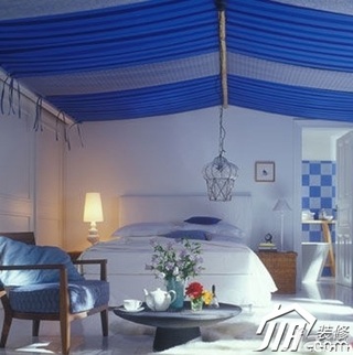 地中海风格公寓乐活富裕型120平米卧室床效果图