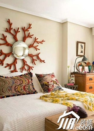 混搭风格复式温馨经济型120平米卧室卧室背景墙床效果图