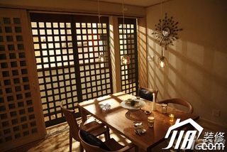 混搭风格二居室原木色富裕型70平米餐厅餐桌效果图