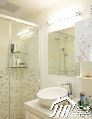 混搭风格小户型简洁白色5-10万60平米卫生间洗手台效果图
