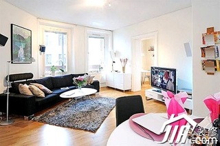 混搭风格小户型简洁富裕型60平米客厅沙发背景墙沙发图片