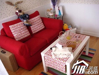 混搭风格小户型浪漫富裕型60平米客厅沙发图片