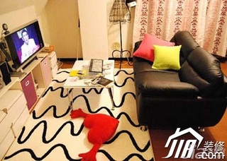 混搭风格小户型简洁富裕型60平米客厅沙发图片