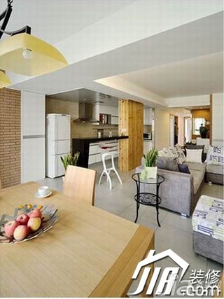混搭风格小户型简洁富裕型60平米客厅沙发效果图