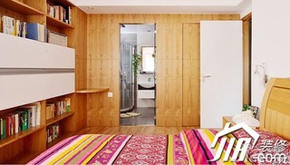 混搭风格小户型简洁富裕型60平米卧室床图片