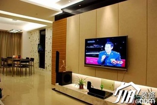 混搭风格公寓5-10万130平米电视背景墙设计